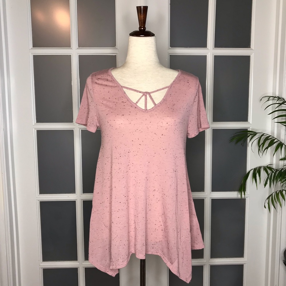 NWT Women’s sz M Blu-Pepper Blush Short Sleeve Top - Picture 1 of 8